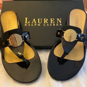 Lauren Ralph Lauren black with gold sandals
